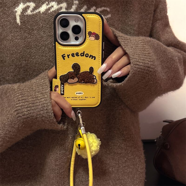 Case Set / Embroidered Strap Dog Phone FashionChic