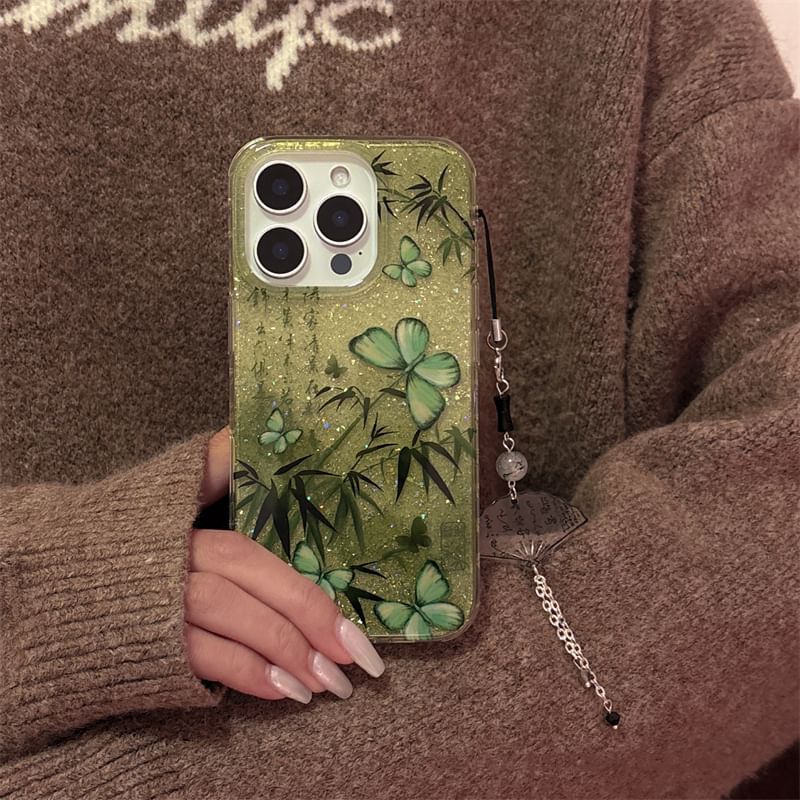 Case Set Bamboo Phone Butterfly Charm / FashionChic
