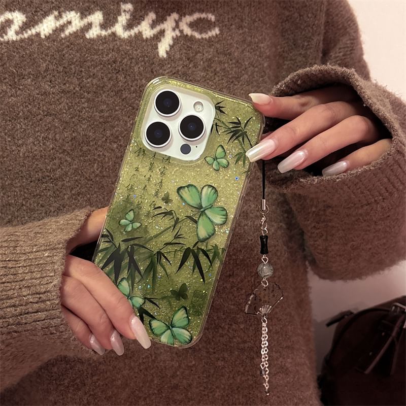 Case Set Bamboo Phone Butterfly Charm / FashionChic