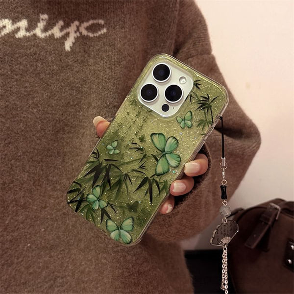 Case Set Bamboo Phone Butterfly Charm / FashionChic