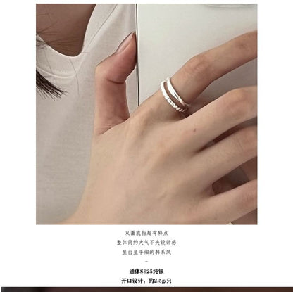 Sterling Open Ring 925 Metal Silver FashionChic