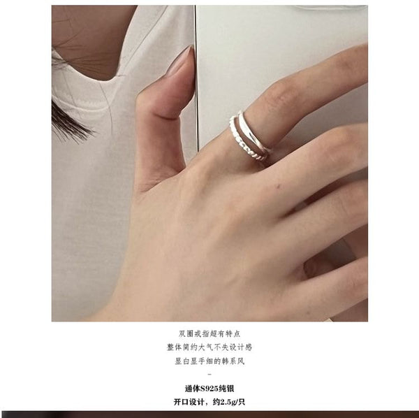 Sterling Open Ring 925 Metal Silver FashionChic