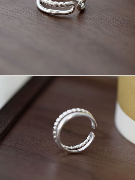 Sterling Open Ring 925 Metal Silver FashionChic