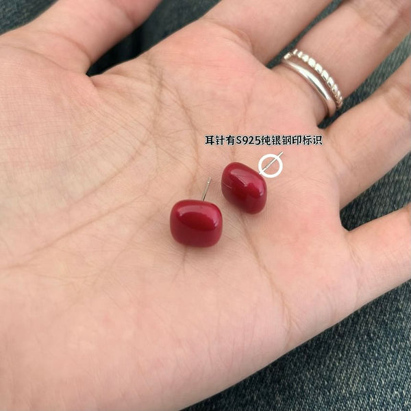 925 Sterling Square Stud Earring Silver FashionChic