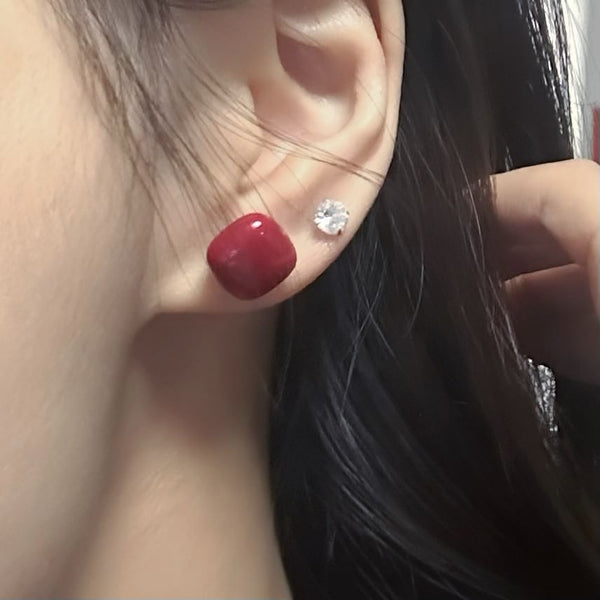 925 Sterling Square Stud Earring Silver FashionChic