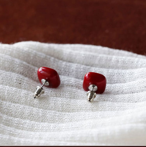 925 Sterling Square Stud Earring Silver FashionChic