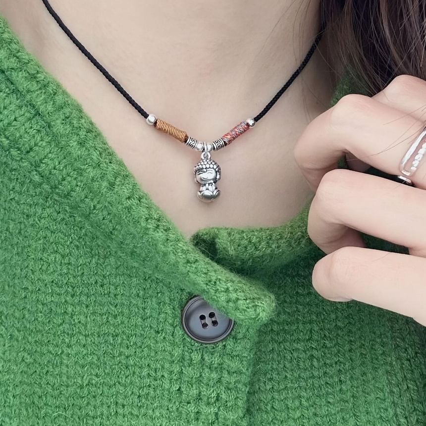 Silver 925 Buddha Sterling Pendant Necklace FashionChic