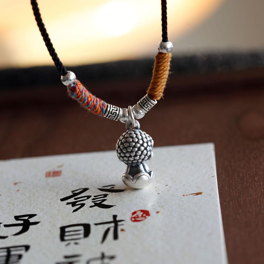 Silver 925 Buddha Sterling Pendant Necklace FashionChic