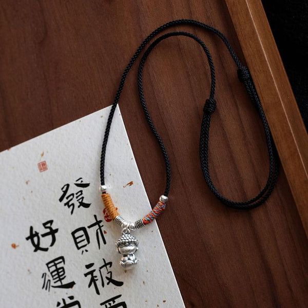 Silver 925 Buddha Sterling Pendant Necklace FashionChic