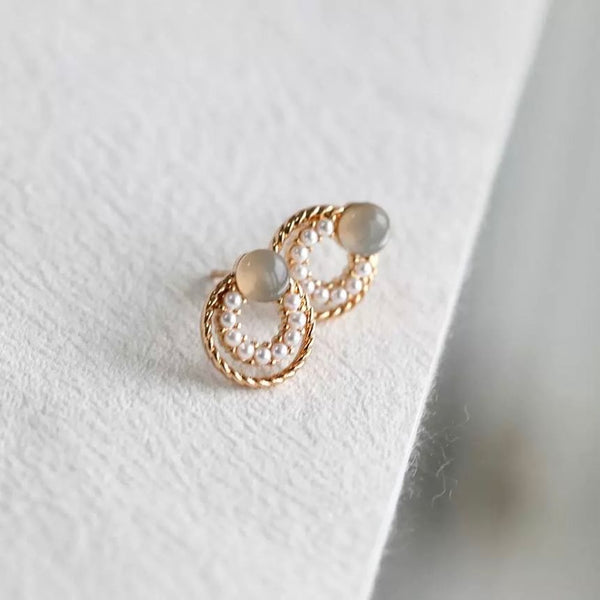 Circle Earring 925 Silver Stud Sterling Double FashionChic