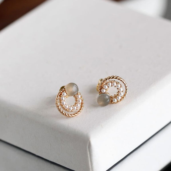 Circle Earring 925 Silver Stud Sterling Double FashionChic