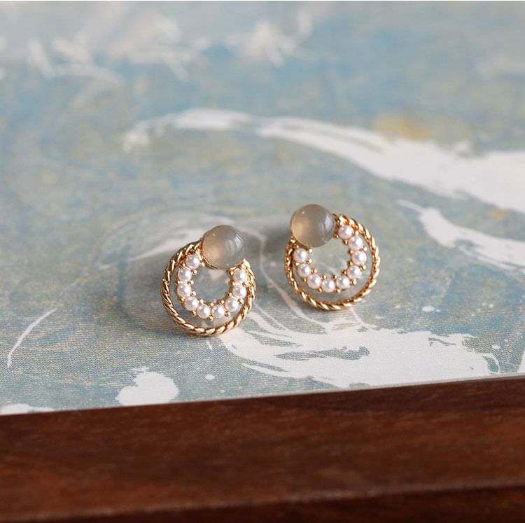 Circle Earring 925 Silver Stud Sterling Double FashionChic