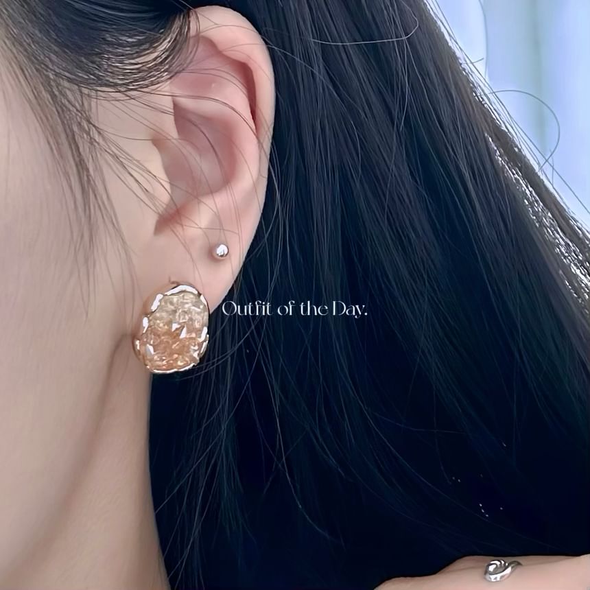 Sterling Earring Stud Crystal Silver 925 FashionChic
