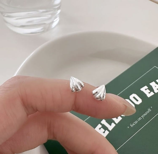 Stud Sterling Earring 925 Shell Silver FashionChic