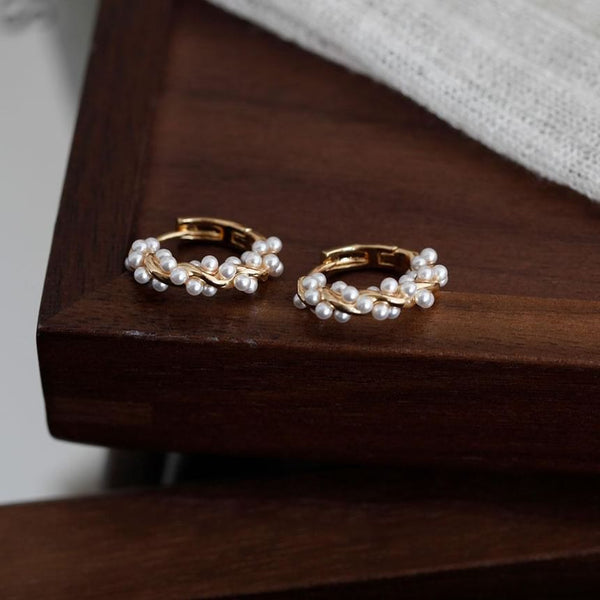 Pearl Earring Hoop Faux FashionChic