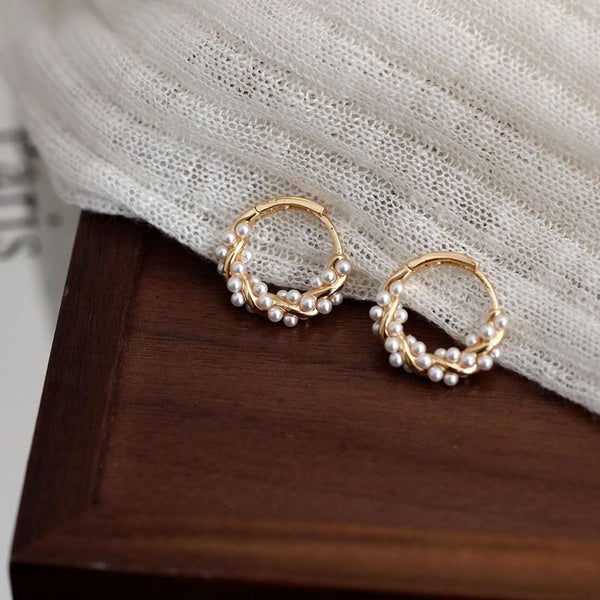 Pearl Earring Hoop Faux FashionChic