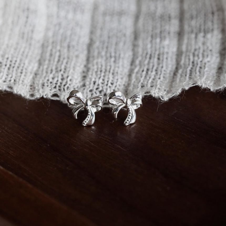 Sterling Bowknot Stud Silver 925 Earring FashionChic