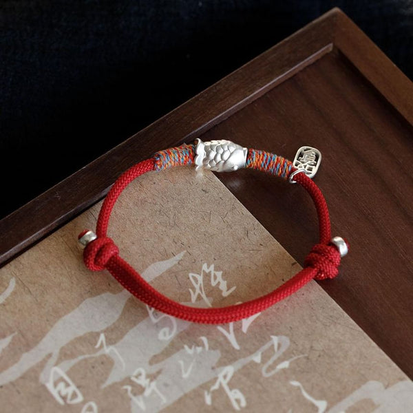 925 Fish Silver String Bracelet Sterling FashionChic