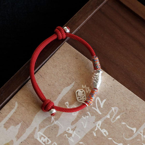 925 Fish Silver String Bracelet Sterling FashionChic