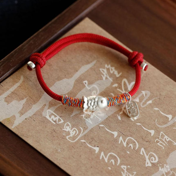 925 Fish Silver String Bracelet Sterling FashionChic