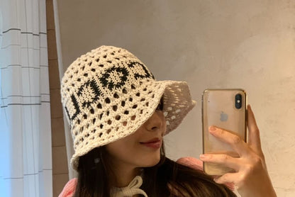 Lettering Bucket Hat Crochet FashionChic