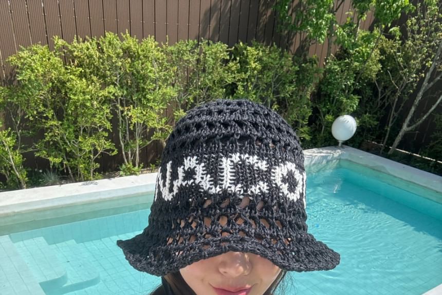 Lettering Bucket Hat Crochet FashionChic