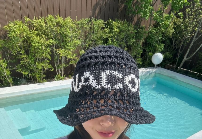 Lettering Bucket Hat Crochet FashionChic