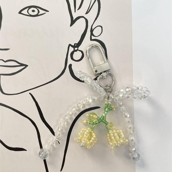 Charm Bow Beaded Phone Flower FashionChic