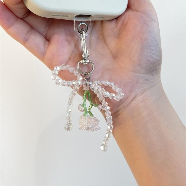 Charm Bow Beaded Phone Flower FashionChic