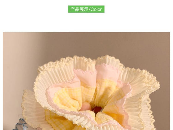 Pleated Scrunchie Plaid Panel FashionChic