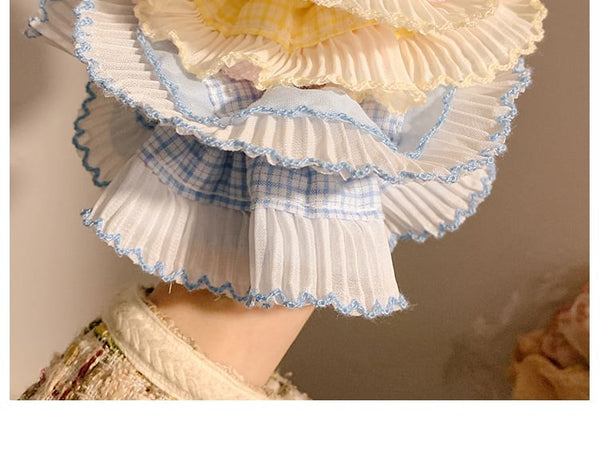 Pleated Scrunchie Plaid Panel FashionChic