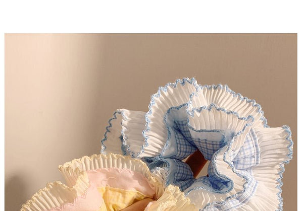 Pleated Scrunchie Plaid Panel FashionChic