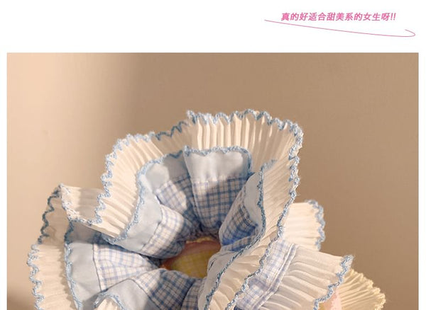 Pleated Scrunchie Plaid Panel FashionChic