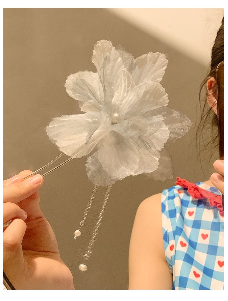 Pin Flower Mesh Hair FashionChic