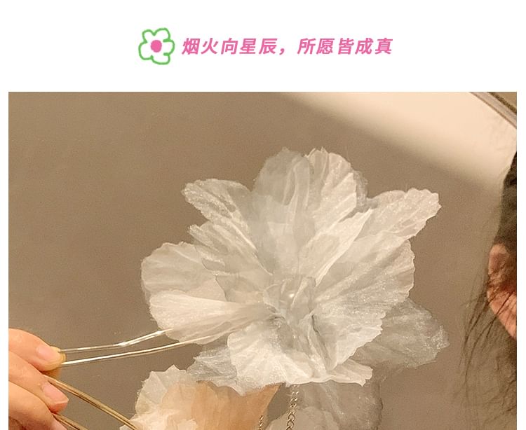 Pin Flower Mesh Hair FashionChic