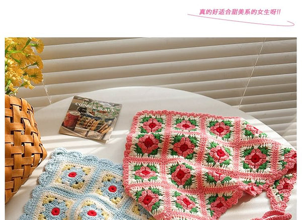 Head Knit Scarf Plaid Floral Triangle FashionChic