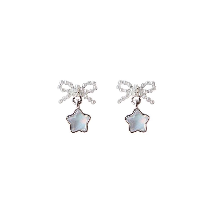 Star Faux Dangle Earring Pearl FashionChic