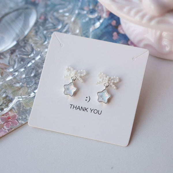 Star Faux Dangle Earring Pearl FashionChic