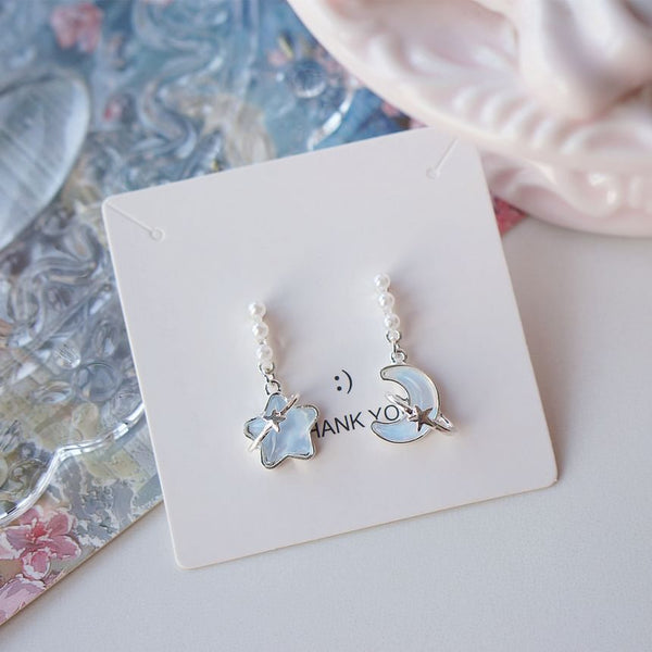 Star Faux Dangle Earring Pearl FashionChic