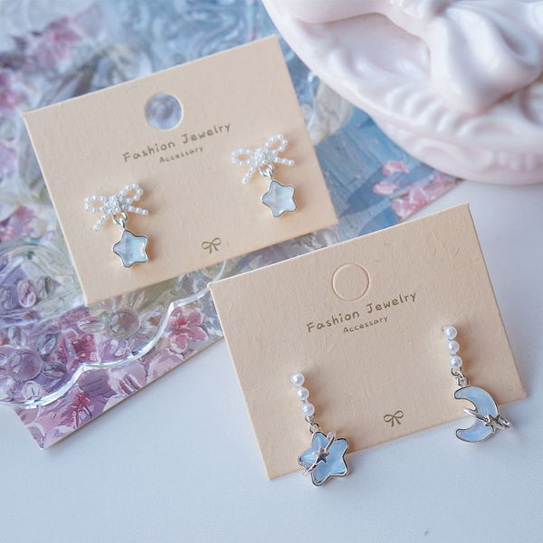 Star Faux Dangle Earring Pearl FashionChic