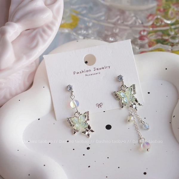 Dangle Butterfly Beaded On Clip / Earring FashionChic