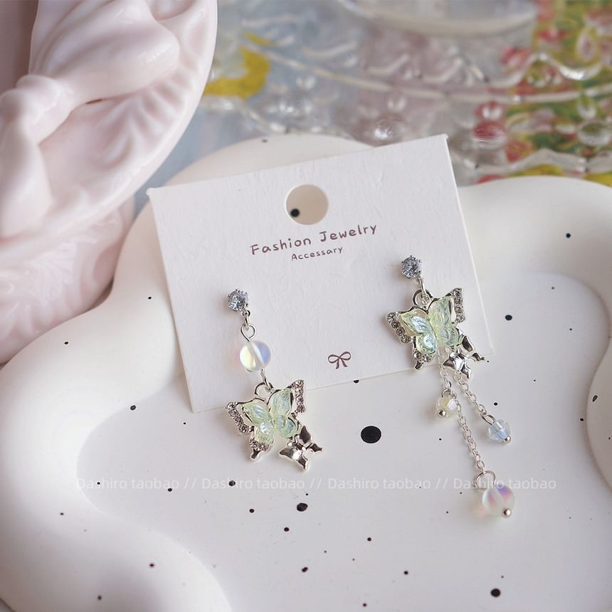 Dangle Butterfly Beaded On Clip / Earring FashionChic