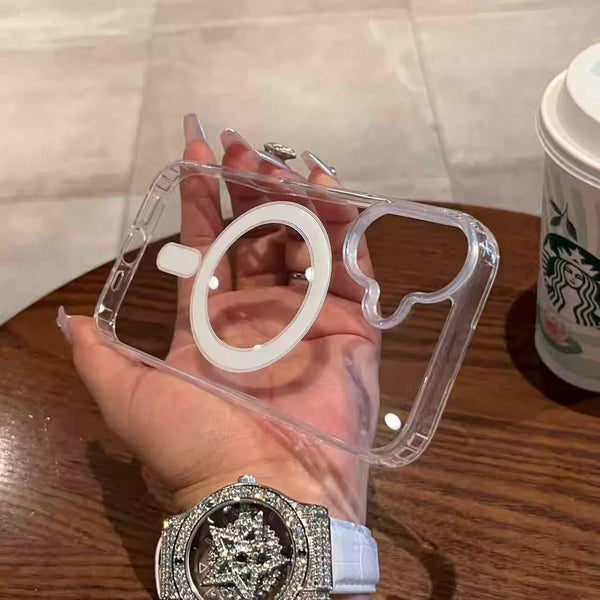 MagSafe) Phone with (Compatible Transparent Case Magnetic FashionChic