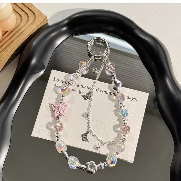 Crystal Strap Pearl Butterfly Phone Faux FashionChic