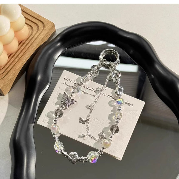 Crystal Strap Pearl Butterfly Phone Faux FashionChic