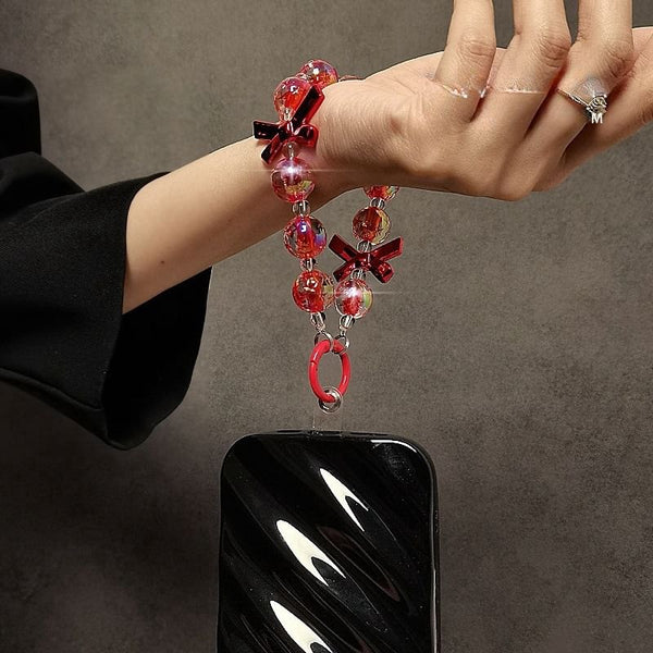 Faux Phone Bow Crystal Strap FashionChic