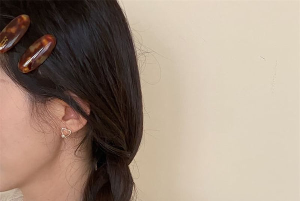 Pearl Heart Stud 925 Sterling Faux Silver Earring FashionChic