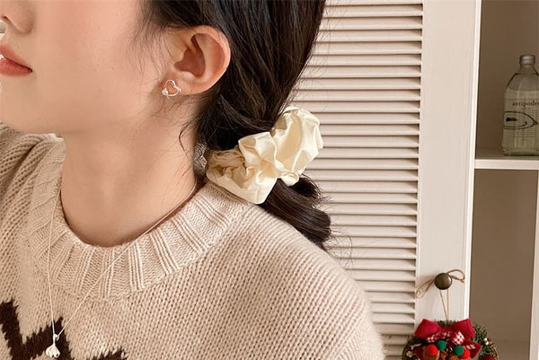 Pearl Heart Stud 925 Sterling Faux Silver Earring FashionChic