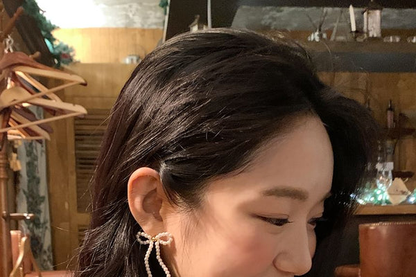 Silver Beaded 925 Sterling Earring Bow Stud FashionChic