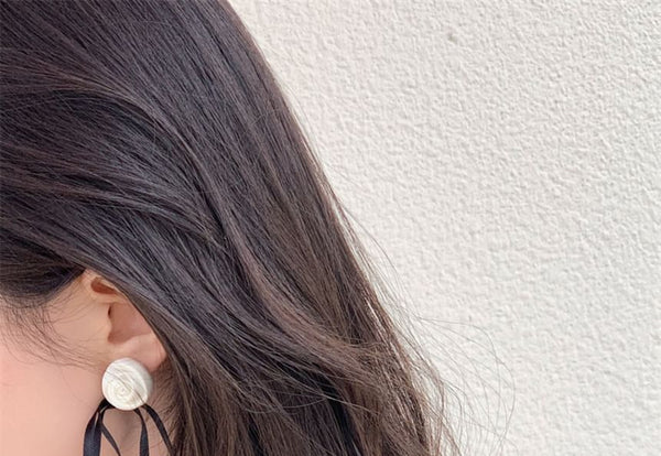 Earring Stud Ribbon Flower FashionChic